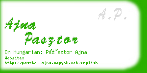 ajna pasztor business card
